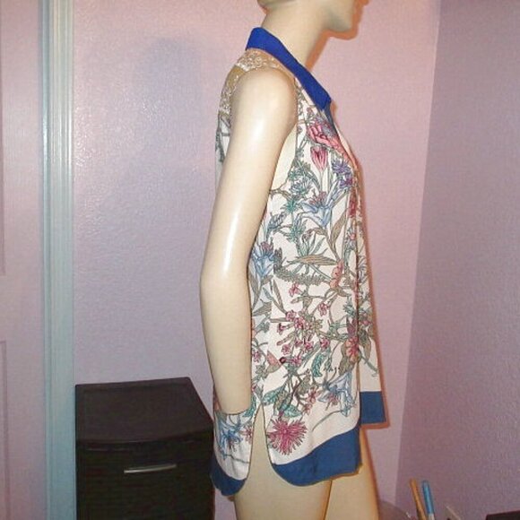 Aratta Silent Journey My Turn To Fly Tunic Top Size XS Embroidered Sleeveless - Picture 6 of 12